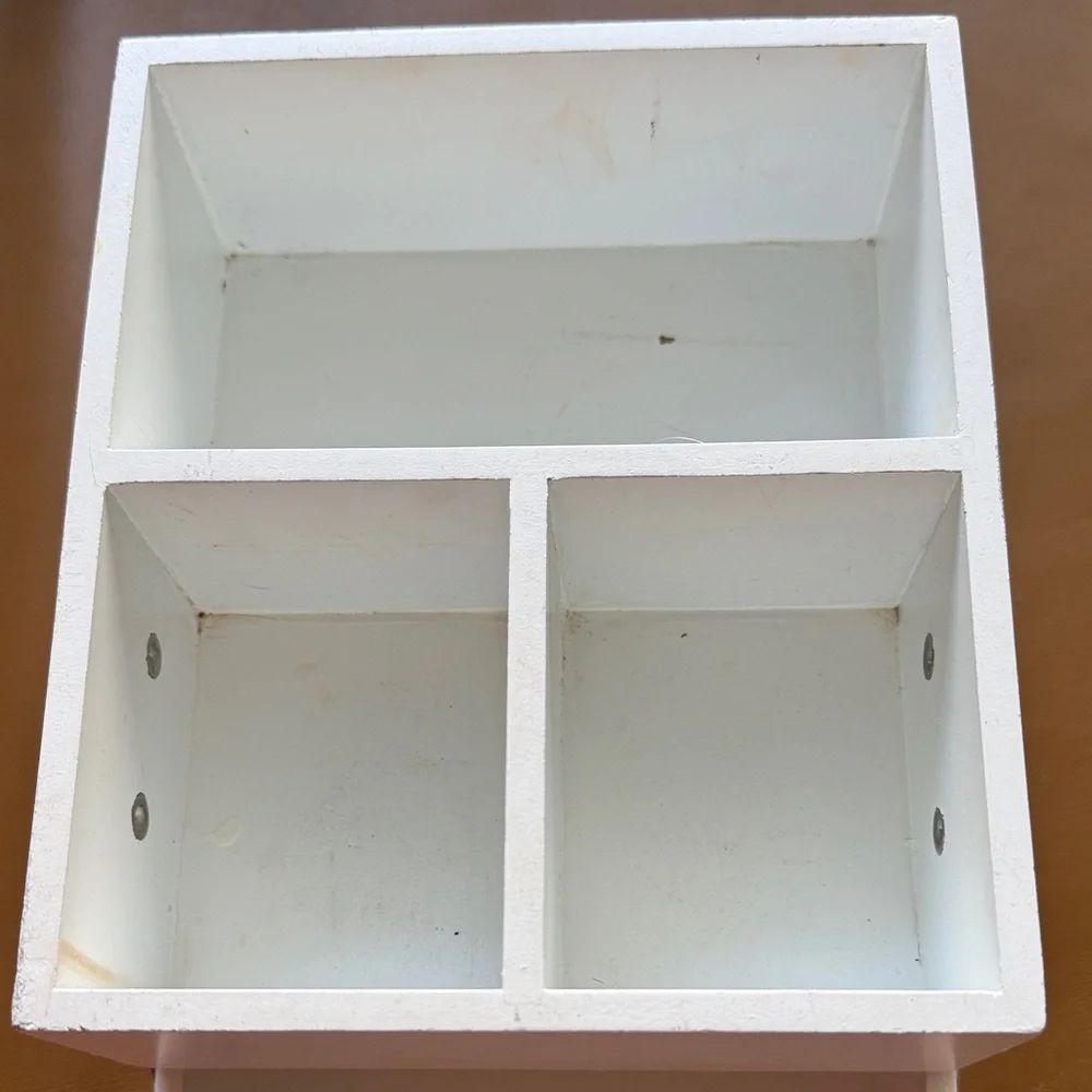 White Wooden Tiered Organizer